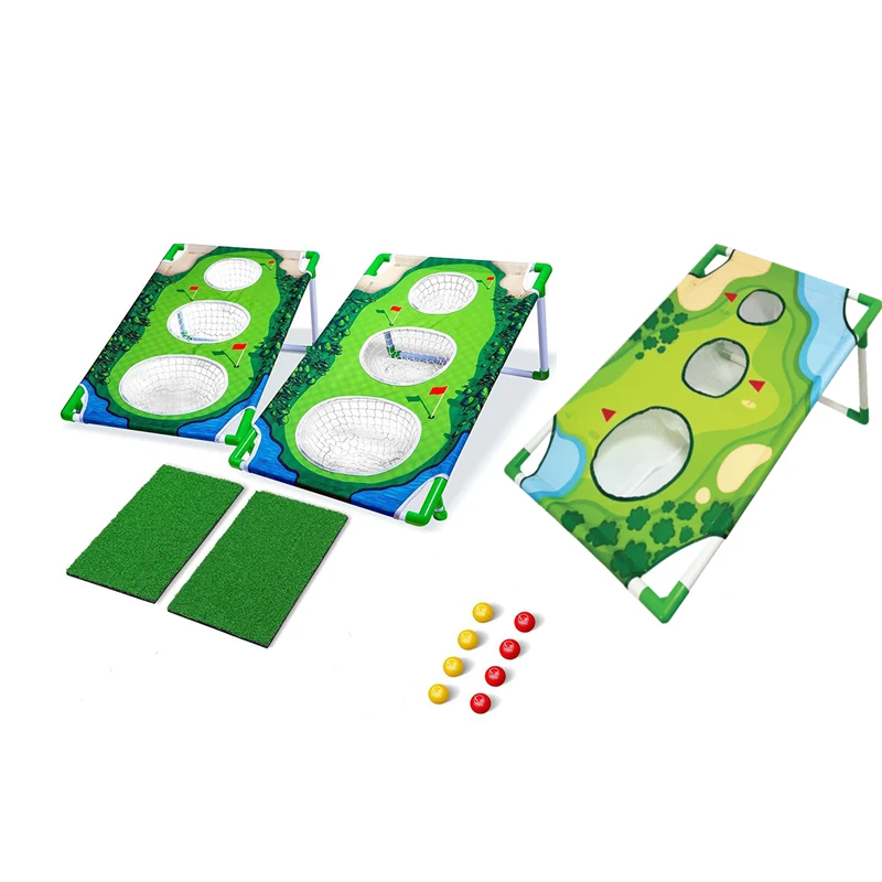 New Trendy Chipping Golf Cornhole Game Set with Putters Golf Balls