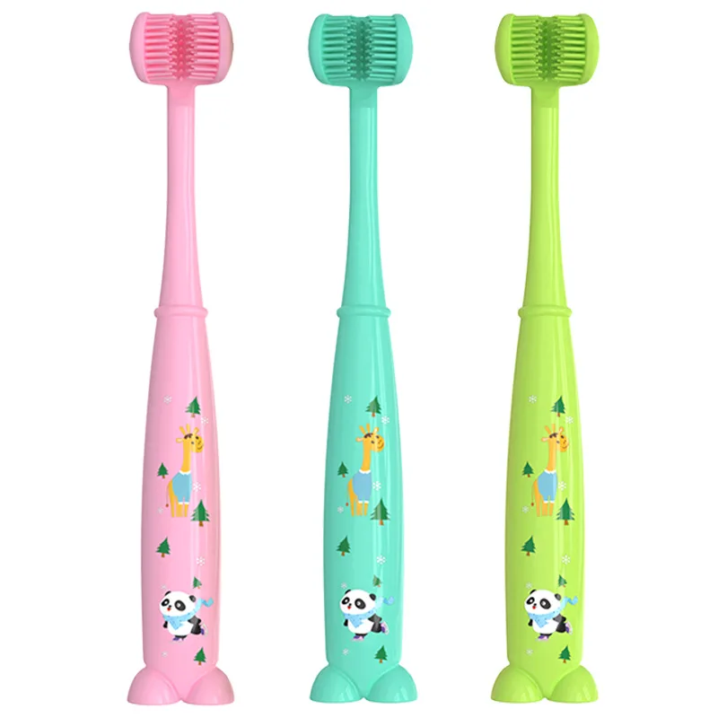 Baby triple-angle 3 sided training toothbrush for toddler