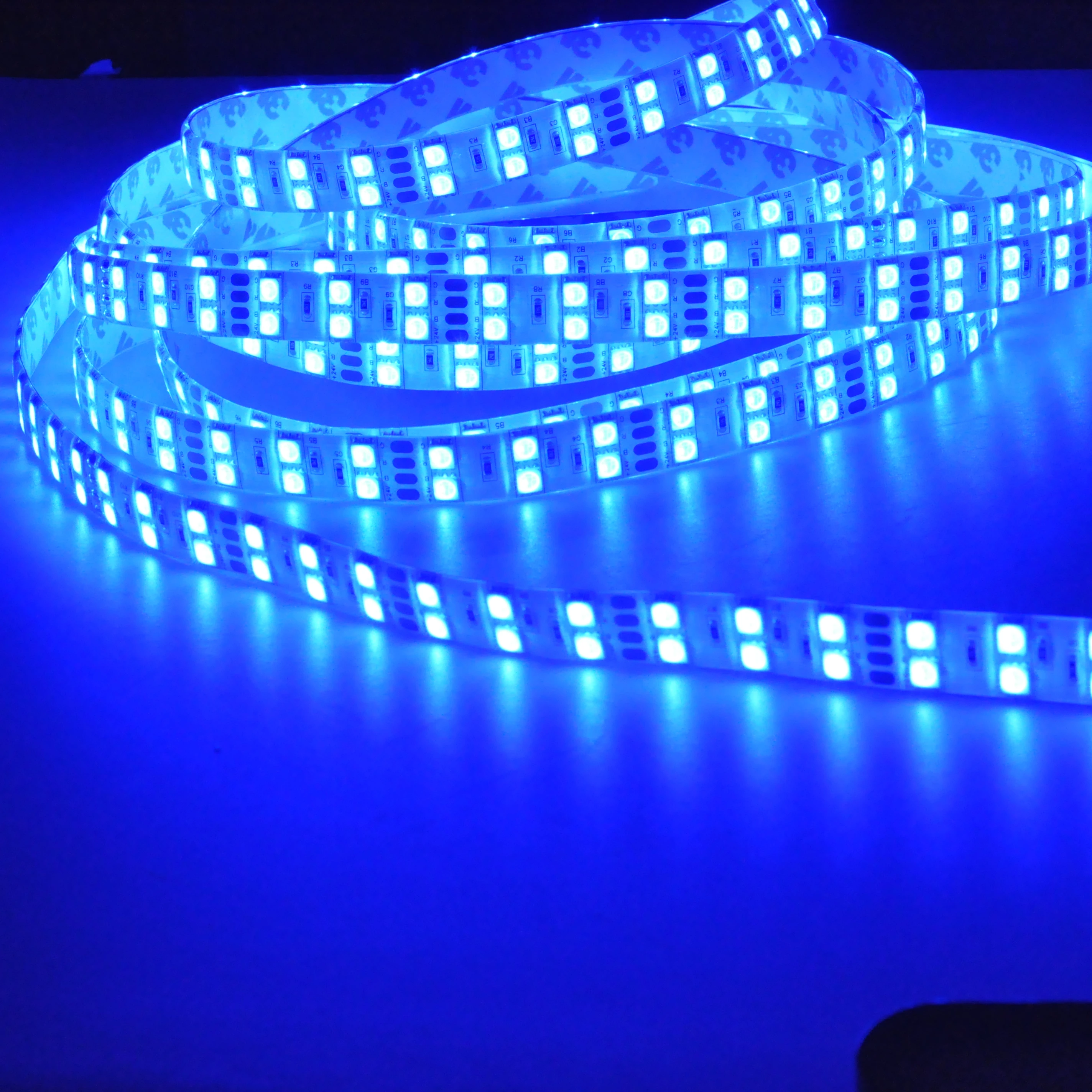 Двухрядная белая печатная плата SMD 5050 RGB 120 Светодиодная лента от производителя 28 8 Вт DC24V гибкая светодиодная для праздничного украшения