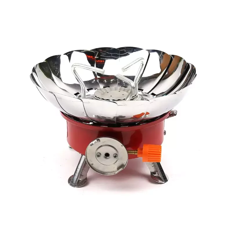 Windshields Windproof Hiking Cooker Cookware Gas Burners Outdoor Camping Picnic Cookout Mini  Lotus Gas Stove With Extended Pipe