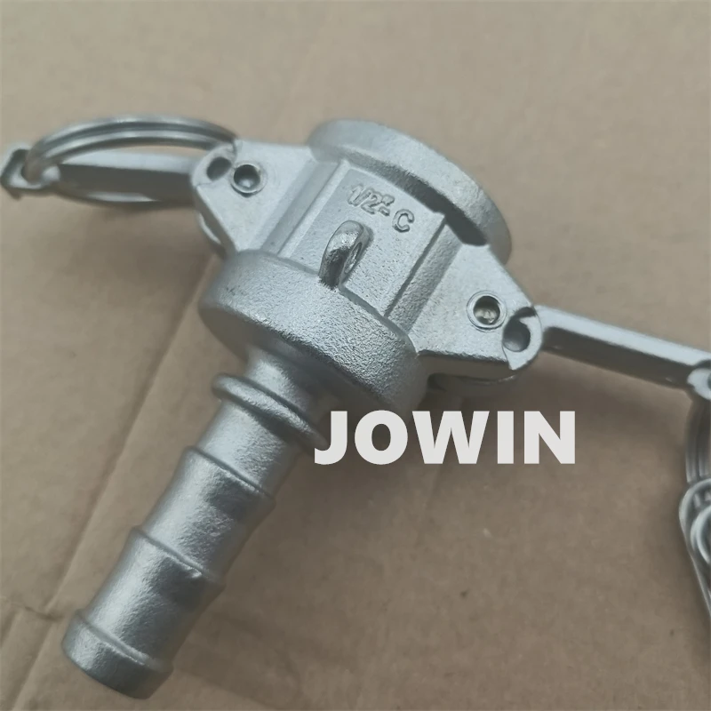 Stainless Steel Type C Female Coupler x Hose Shank Cam and Groove Fitting with Safety Clips