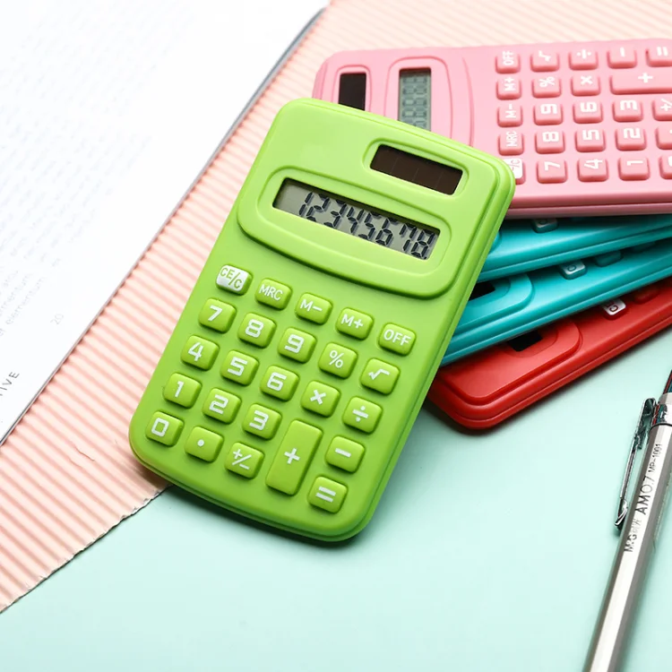 Mini Calculators 8 Digit Display Basic Standard Calculators Handheld 8-Digit Primary Calculator for School Students