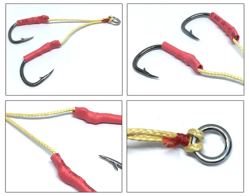 Custom Double Barbed Jig Fishhooks sea fishing Lure hook Stainless Steel Double Hook