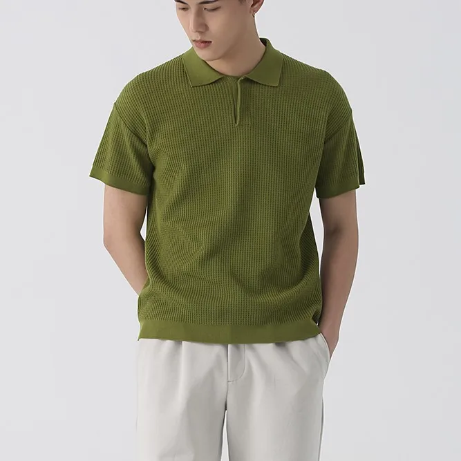 Kingsun OEM ODM Custom LOGO knitwear manufacturers  68% tencel 26%cotton 6%silk summer sweater for men