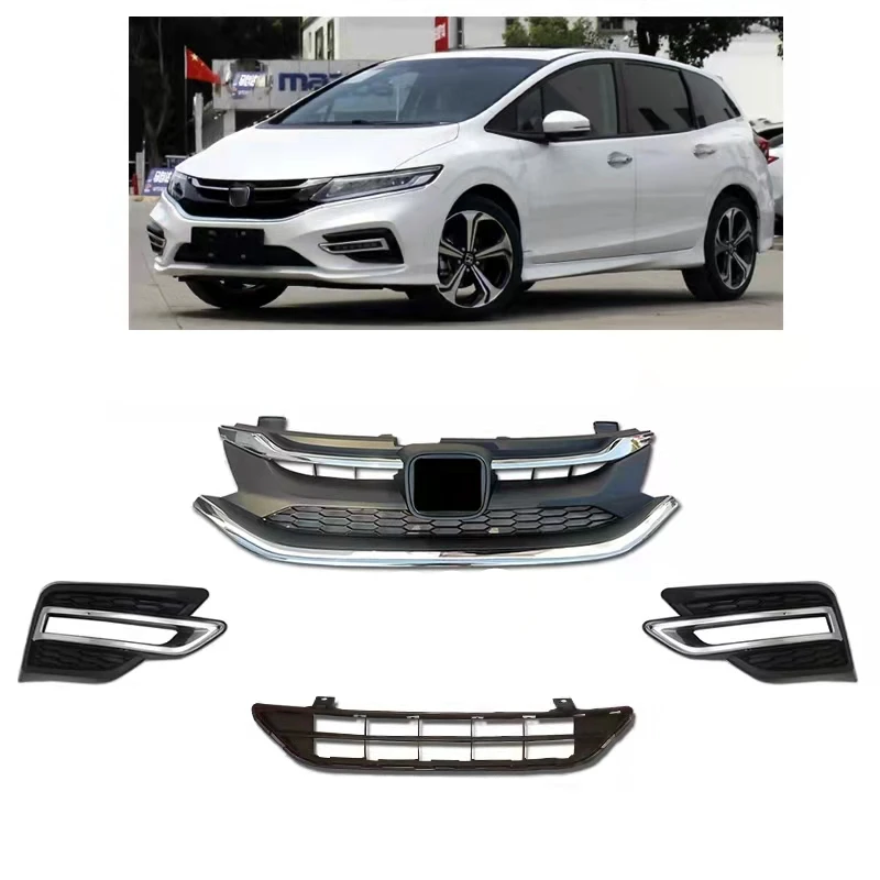 Honeycomb Matt Black Car Chrome Front Grille For Honda Jade 2017 2018 2019 2020 FR1 71121-T4N-H71