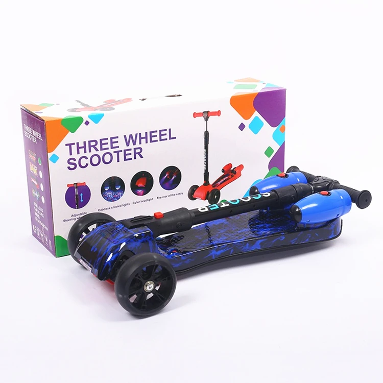 Wholesale Quality Folding 3 Wheel Adjustable Balance Electric Kids Kick Scooter Spray Scooters With Led Lights