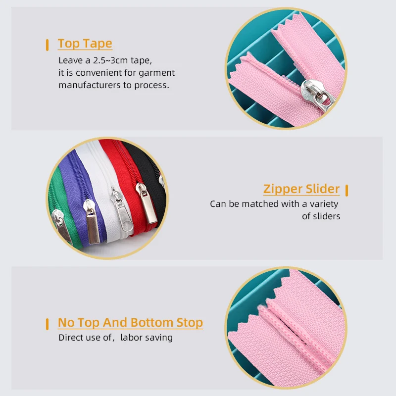 Wholesale Colorful Zipper Nylon Zippers For Handbags And Shopping Bags