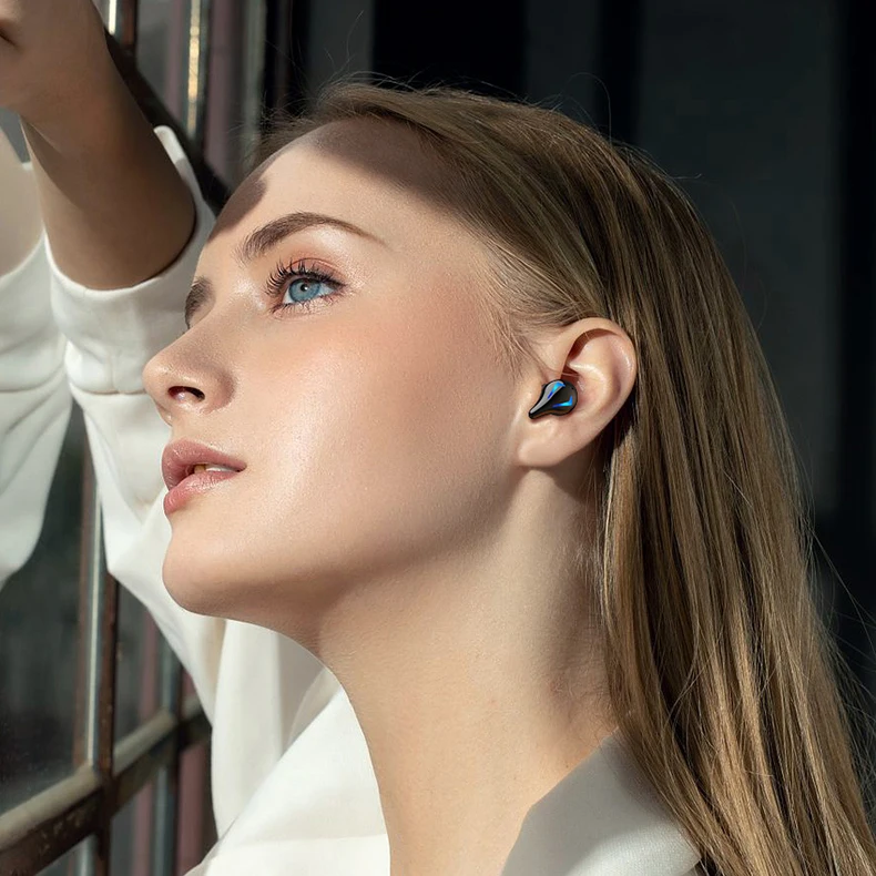 Low latency stereo sound anc mini wireless in-ear sports headphones with microphone