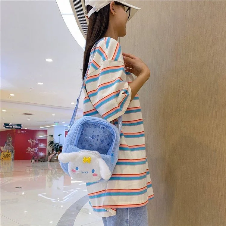 BoTu Hot Kt Plush Transparent Shoulder Bag Cute Crossbody Bags Students kulomi Stuffed Coin Purse Handbag Stuffed Claw Doll Toys