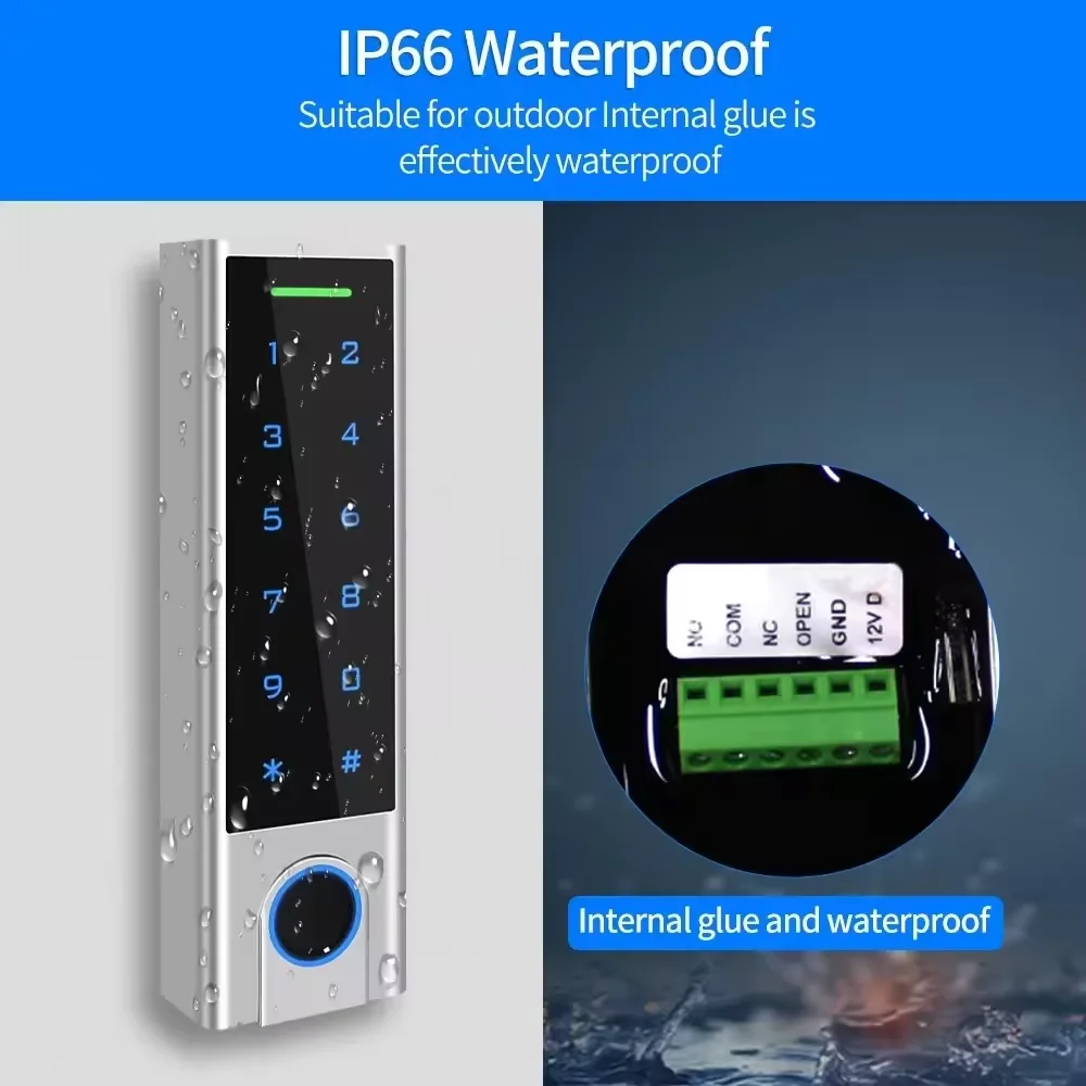 IP66 Waterproof  Smart Bluetooth TTLock App Access Controller Passcode RFID 13.56MHz Card for Electric Door Lock System