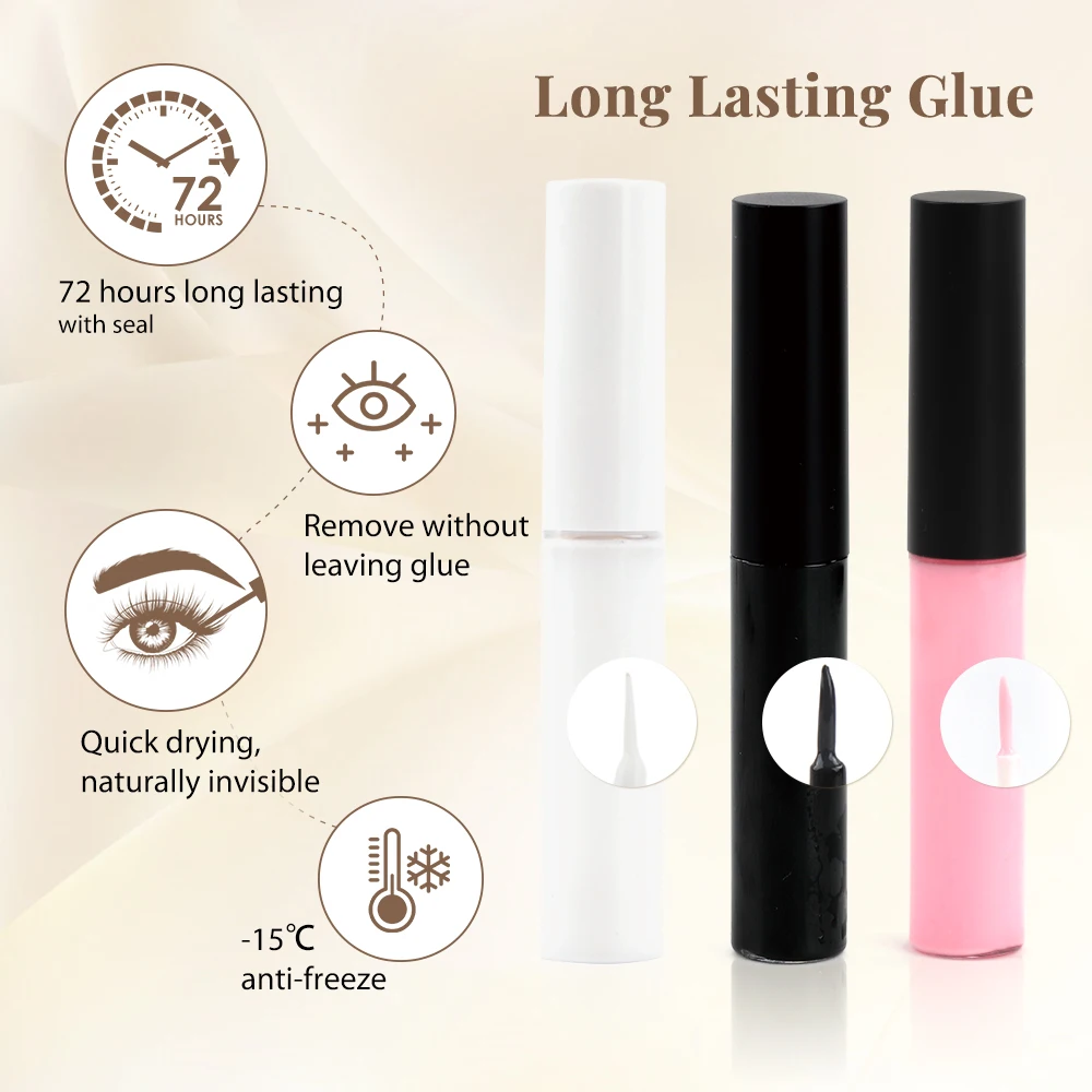 private label 5ml waterproof black pink white strip eye lash glue adhesive eyelash glue