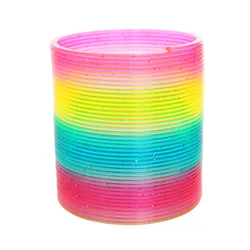 Wholesale  Multicolor Amazon hot selling Magic Educational Game Kids Plastic Spring Rainbow Ring Coil Toy