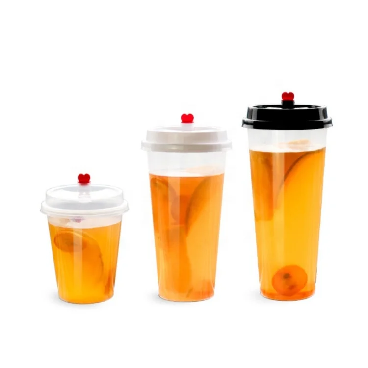 Factory disposable milk tea boba Cups packaging PP Plastic Cup Matt Clear Silm Cup