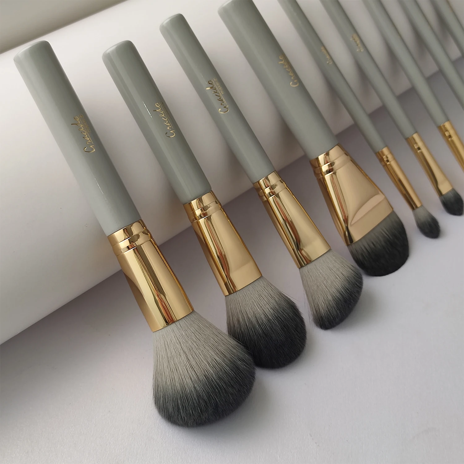 GRACEDO 9pcs grey new makeup brush set professional high quality makeup brush supplier soft full customize makeup brush set