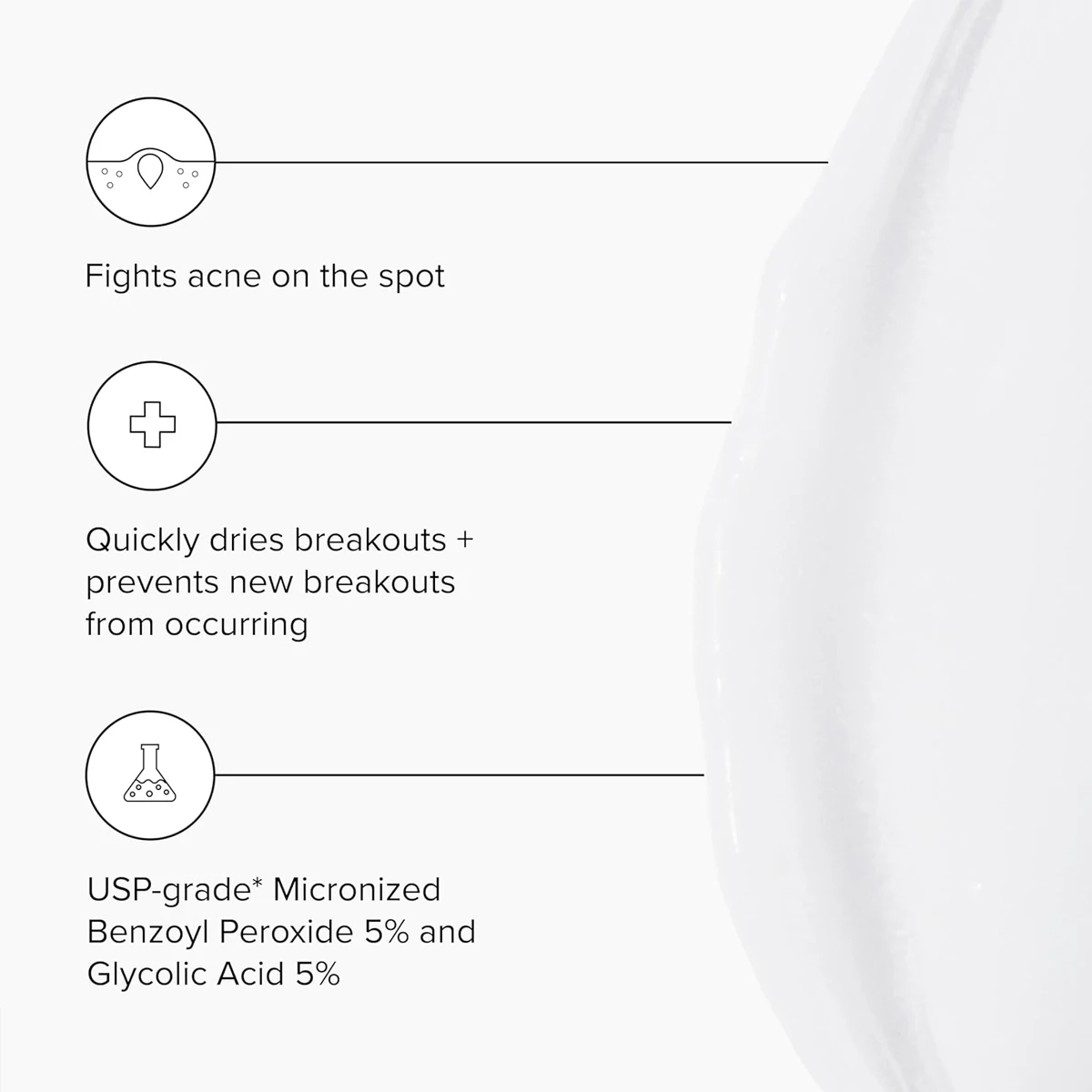 Wholesale Acne Spot Treatment Cystic Acne Treatment Acne Serum Micronized Benzoyl Peroxide 5% Glycolic Acid Serum
