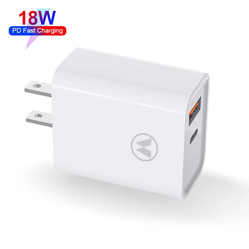 Зарядное устройство с двумя интерфейсами USB type-c быстрое зарядное PD стандарта Великобритании США