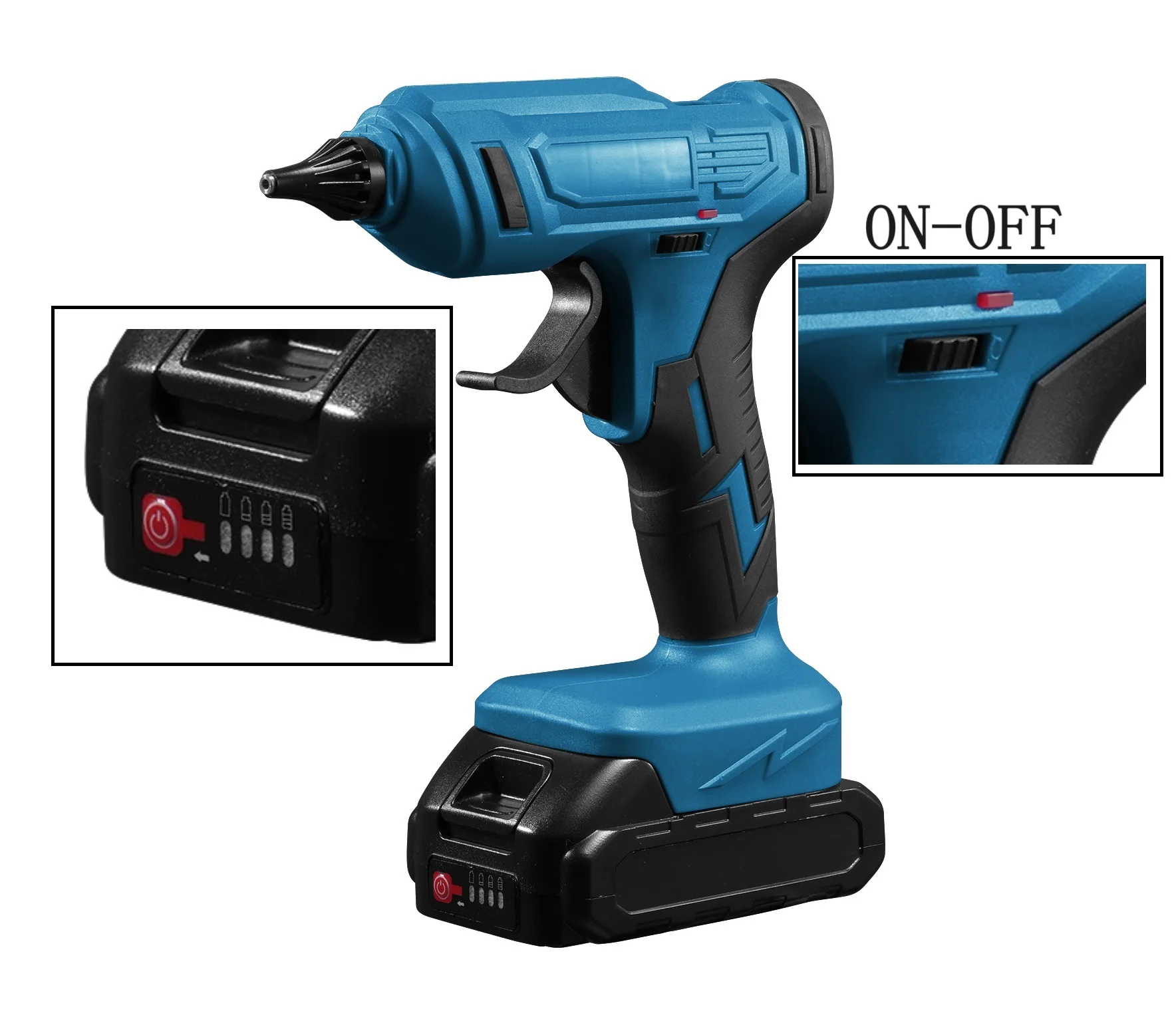 Battery  21V hot melt glue gun with Glue Sticks