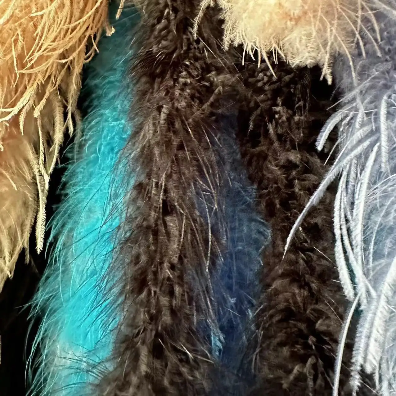 Hot Selling Turkey Feather Trim Good Quality Feather Tape Full Down Turkey Marabou Feather Boa For clothing/party/wedding stage