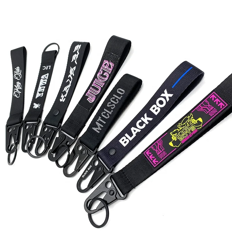 Novelty Advertising wrist strap Short Lanyard Key Chain For Car