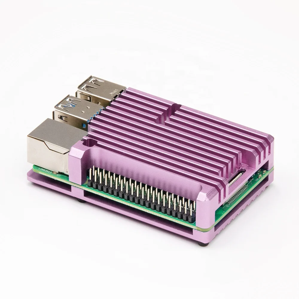 
Odseven custom bright red Armor Aluminum Alloy Passive Cooling Case for Raspberry pi 4 