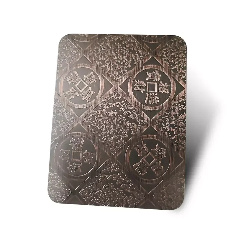 Cold Roll Hot Products Wall Decoration Copper Plated Etching Plates SS 201 304 Stainless Steel Sheet 6mm 10mm thick Custom