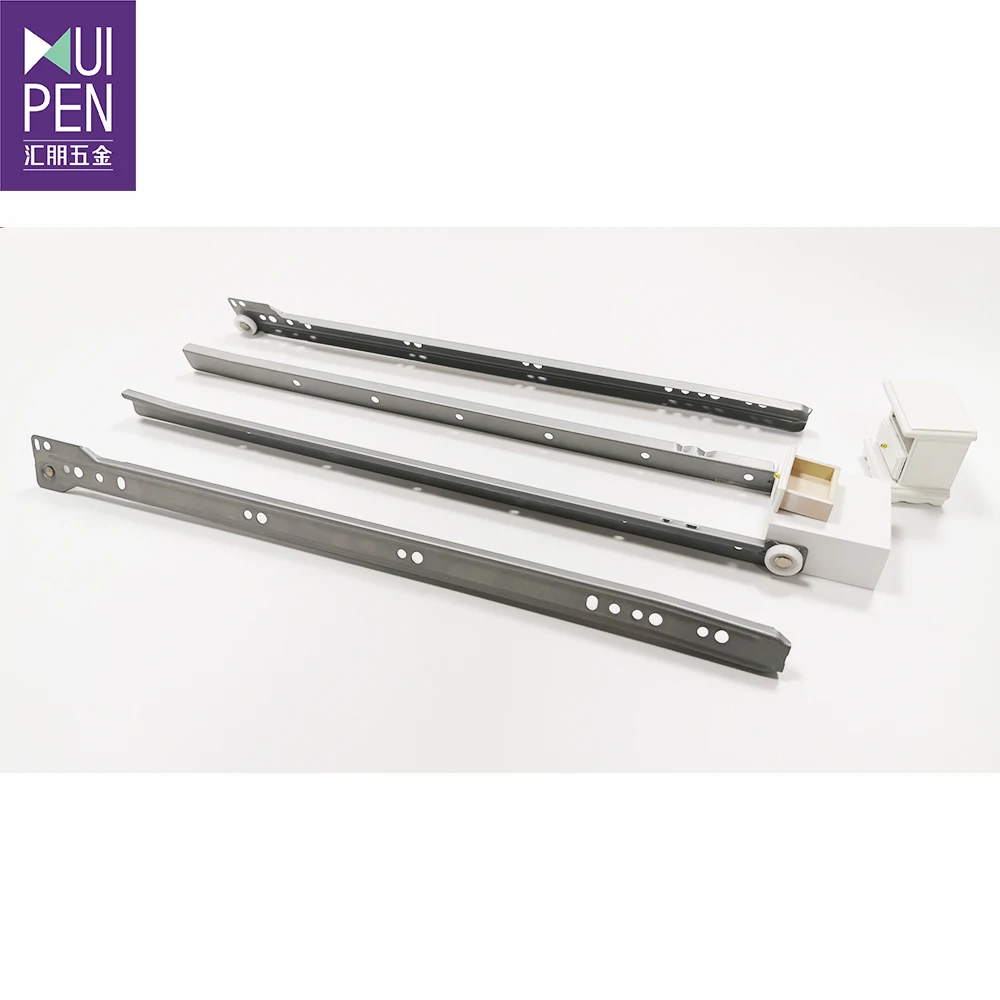 Factory price powder coated paint telescopic channel ball bearing push to open drawer slide soft close  extension  drawer runner