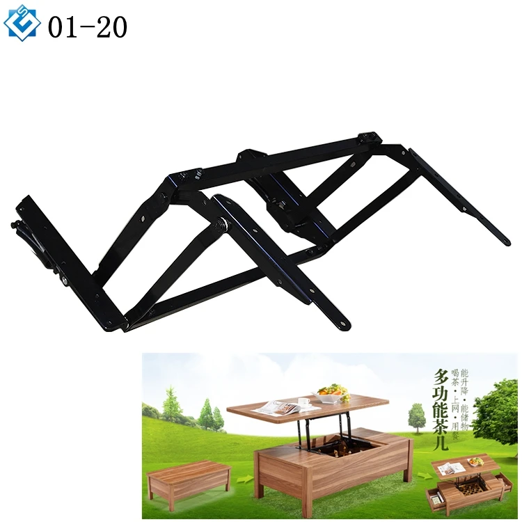 Furniture Design Hardware Hinge Adjustable Table Transformer Lift Top Coffee Tables with Storage Frame Mechanism with Gas Piston