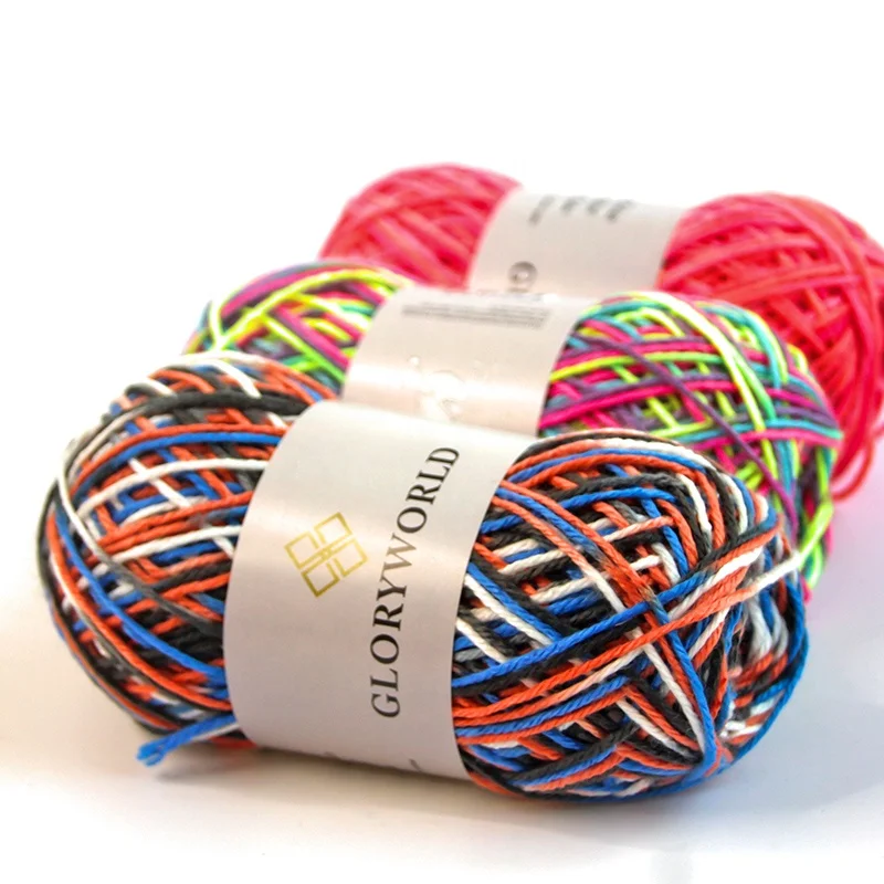 Wholesale High-quality Space Dyed Crochet Yarn Hand Knitting Bikini Sweater Colorful Acrylic Fancy Yarn