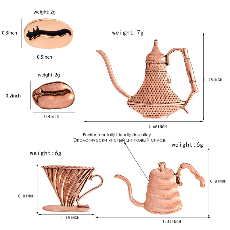 All about Coffee Enamel Pin  Bean Pot Cup Latte Cappuccino Brooches Bag Lapel  Clothes Badge Jewelry Gift for Barista