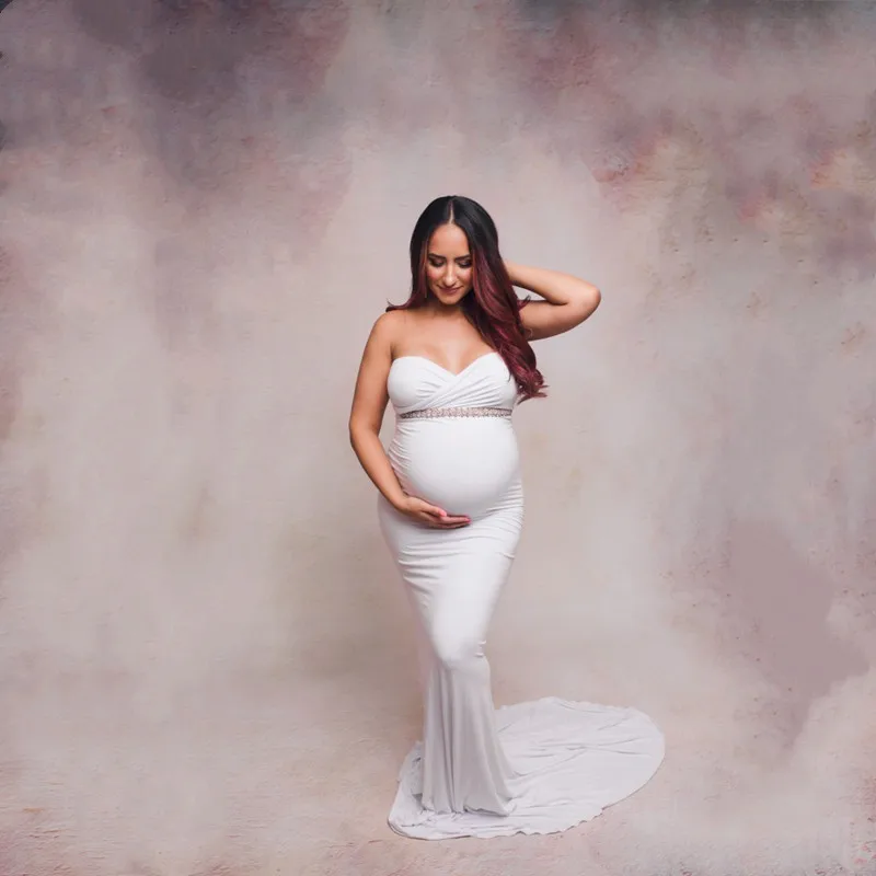  Off The Shoulder Stretchy Jersey Mermaid Dress Maternity Photography Pregnant Women