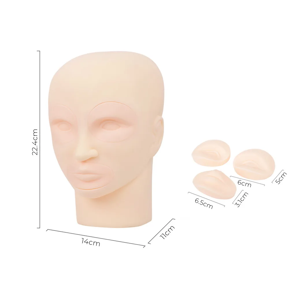 maquillaje permanente Practice Mannequin Head with Removable Lips and Eyes