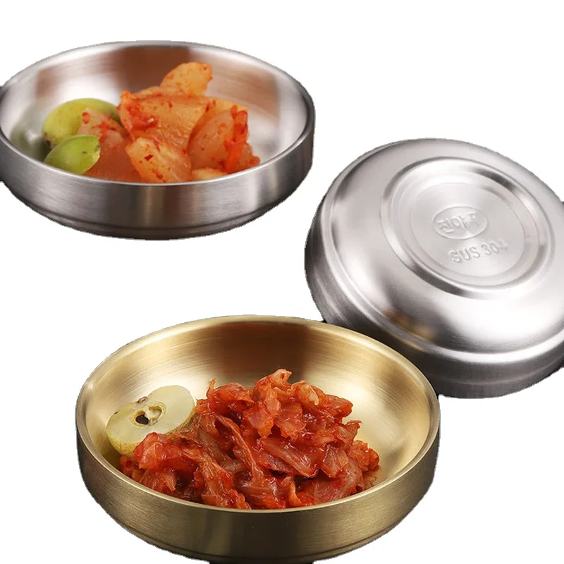 Korean 304 Stainless Steel Kimchi Bowl Cold Dishes Seasoning Sauce Bowl