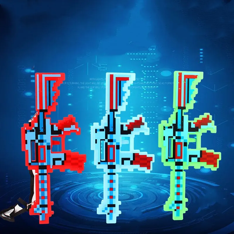 RTS LED Flashing Mosaic Pixel gun Wars Lightsaber With Sound Light up toys For Kids Boys