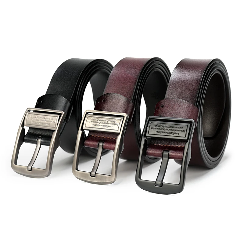 Luxury Strap Male Pin Clip Belt Mens Premium Luxury Leather Belts Genuine
