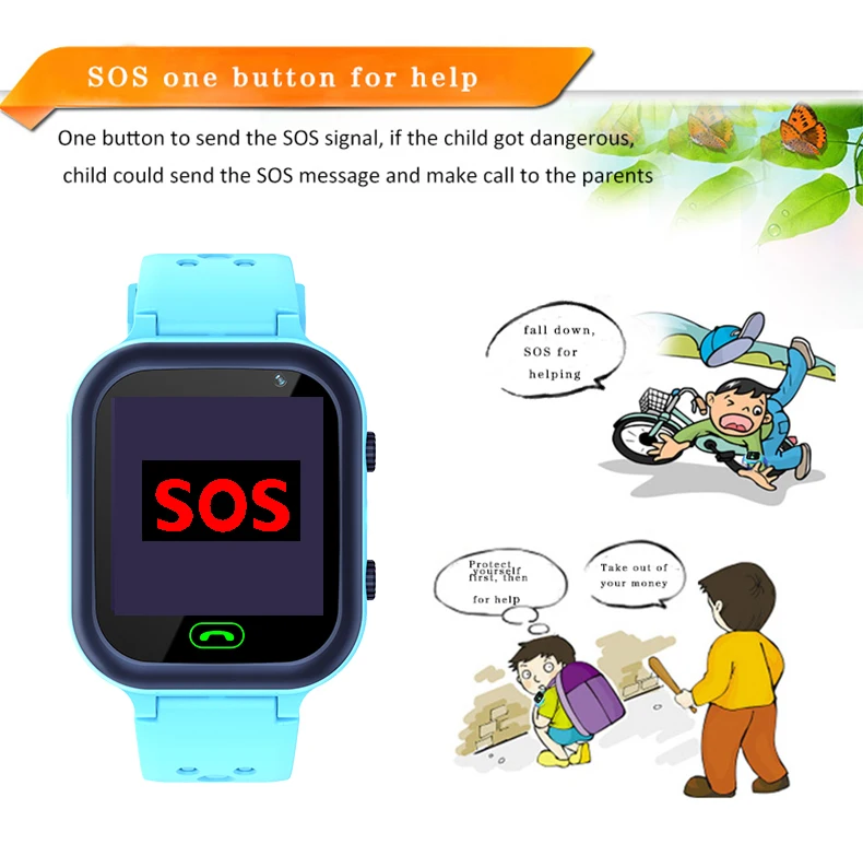 WiFi Bluetooth 4G GPS video call exercise pedometer free apps games music touch scream school student kids smart watch