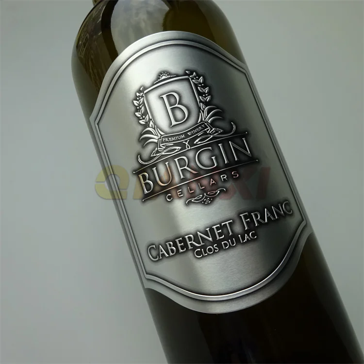 Customize Waterproof Paper Wine Glass Bottle Sticky Aluminum Adhesive Label Sticker