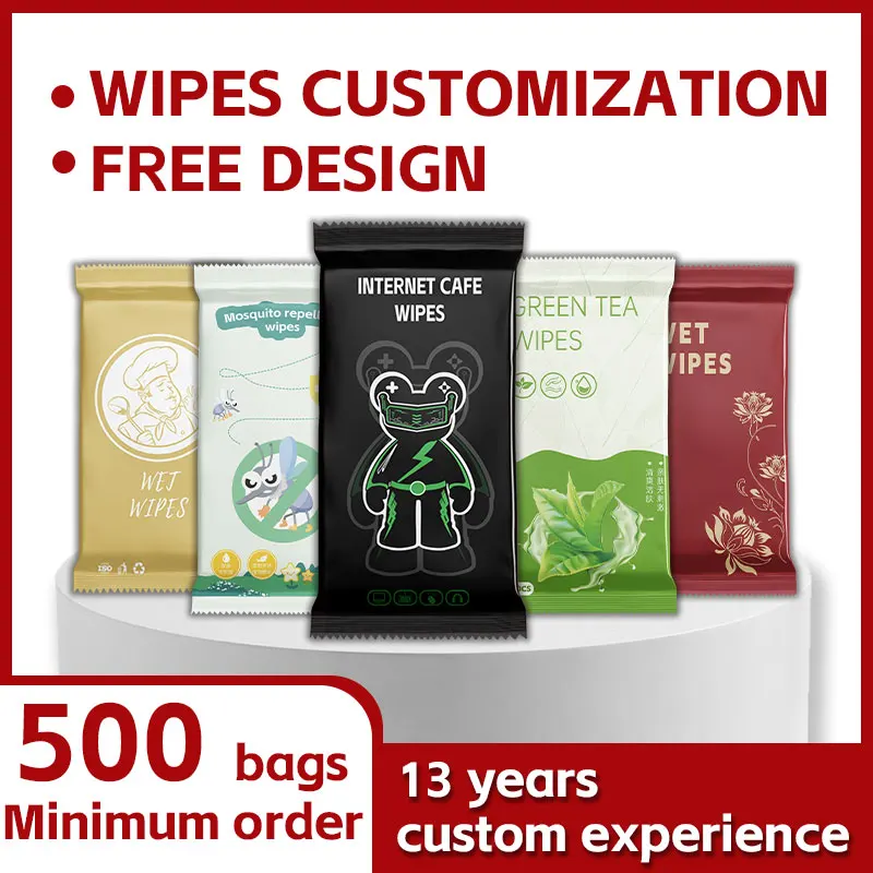 Private Label Disposable Portable Individually Wrapped Hotels Restaurants Airlines Wet Wipes