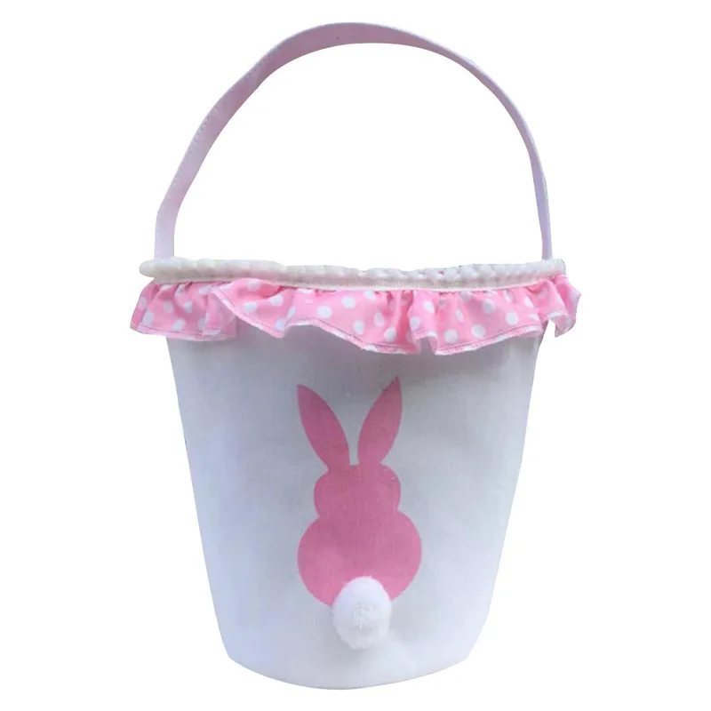Easter party supplies wholesale bunny candy sweet gift bucket canvas kids Easter goodies egg bag