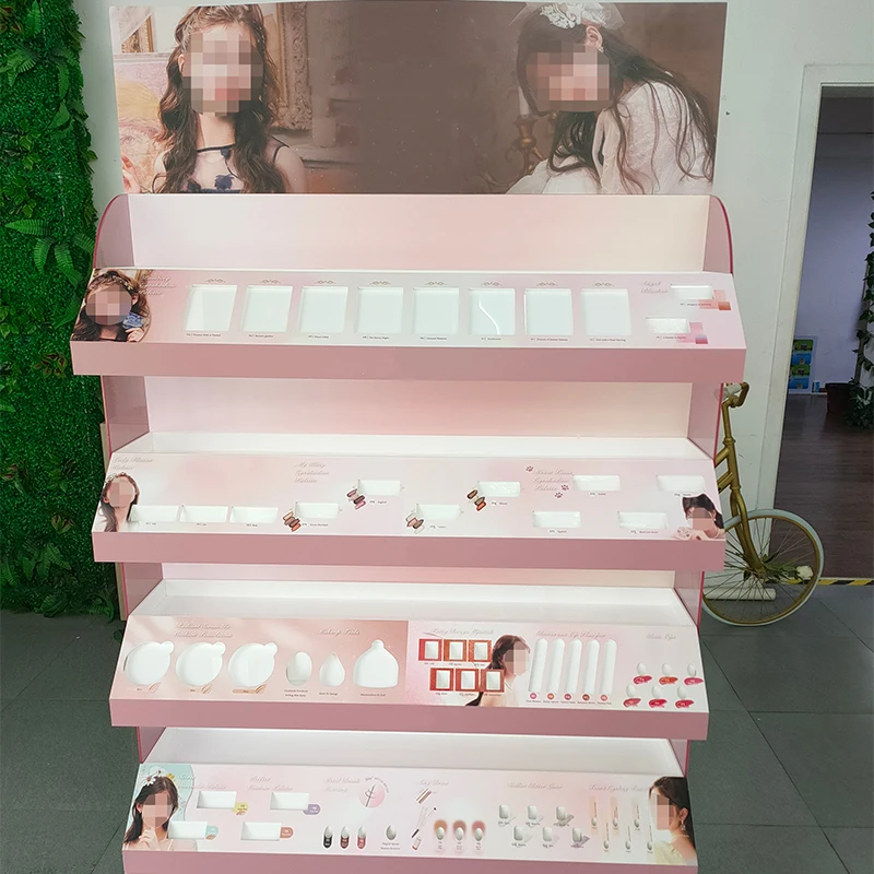 Hot Sale Cosmetic Display Rack Mall Display Stand Makeup Tool Display Shelf for Mall and Counter Use