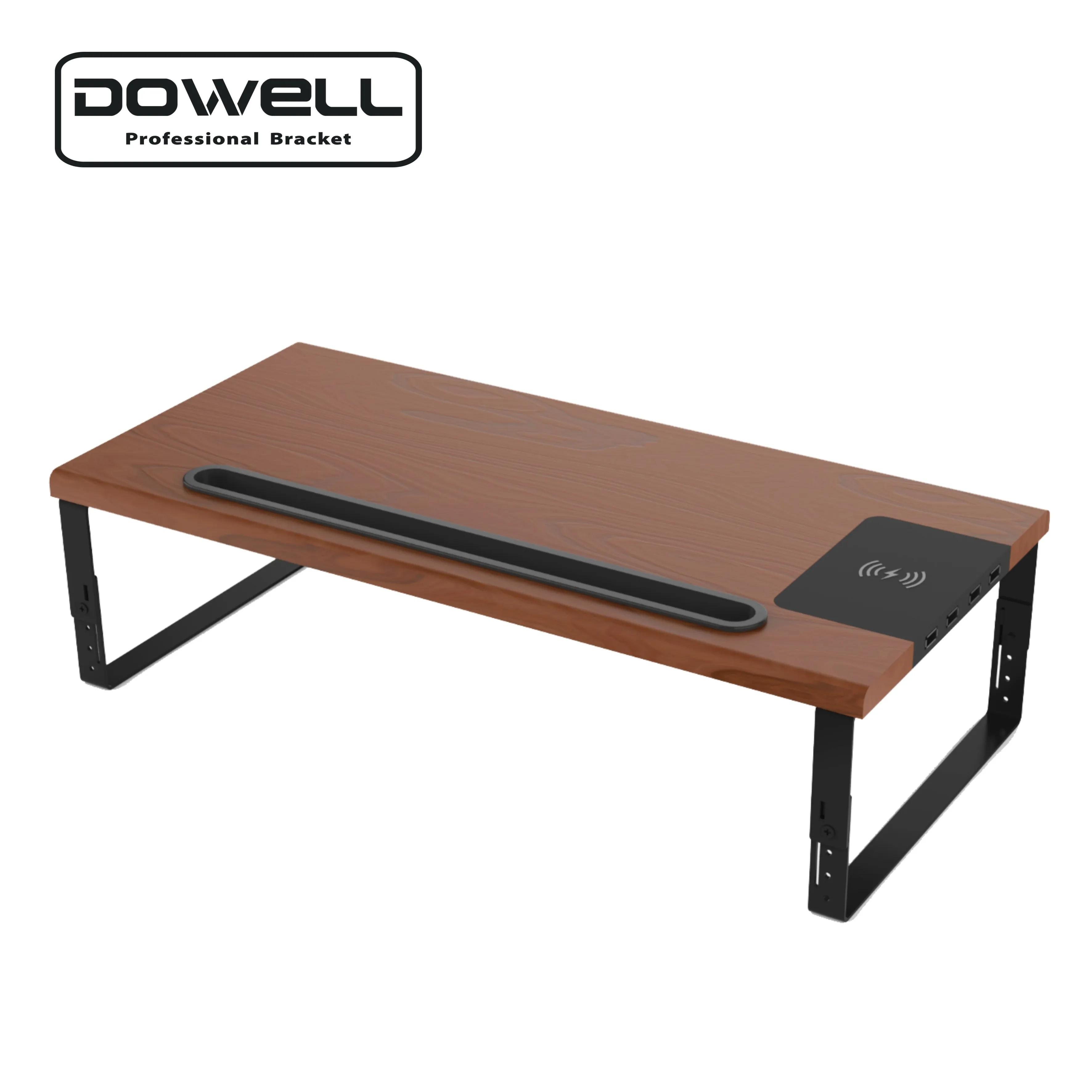 Wholesale glass meta computer riser deskl monitor stand riser with USB hub 2.0 3.0