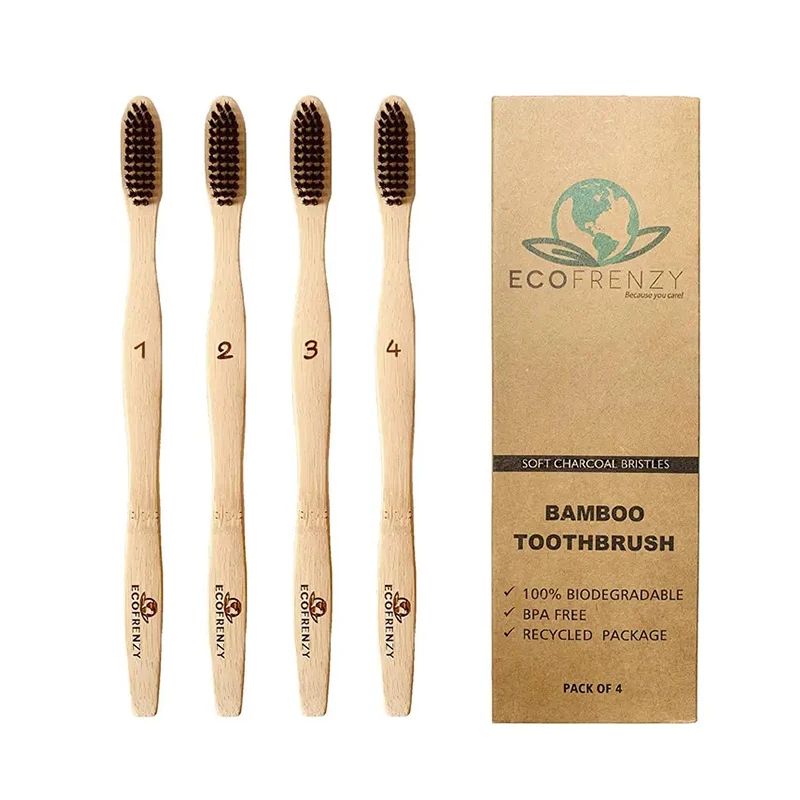 Recycling brown kraft paper toothbrush packing box with printing logo