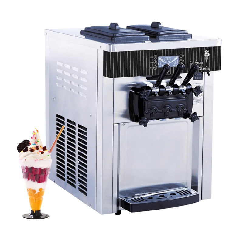 Commercial Ice Cream Machine Table Top 3 Flavors Automatic Yogurt Making Soft Serve Ice Cream Makers For Cone Sale Prices