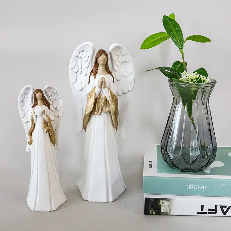 Customized wedding home Decor Handcraft resin angel figurine,  polyresin angel statue decor ornaments