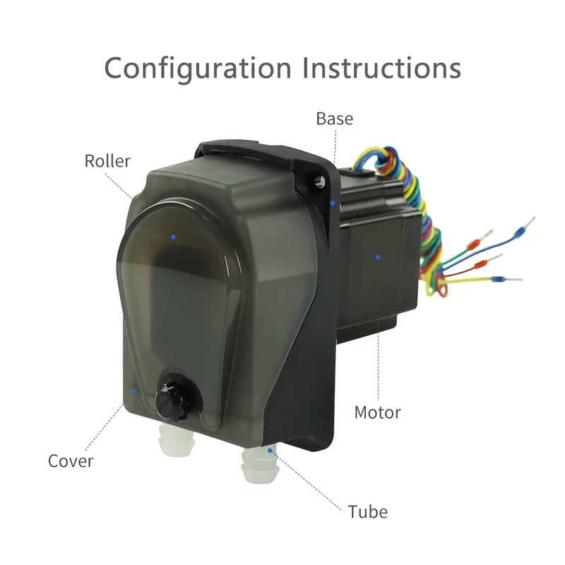 JIHPUMP 304KB Large Flow  High Viscosity 24v Stepper Motor Milk Tea Beverage Machine Industrial Liquid Filling Peristaltic Pump