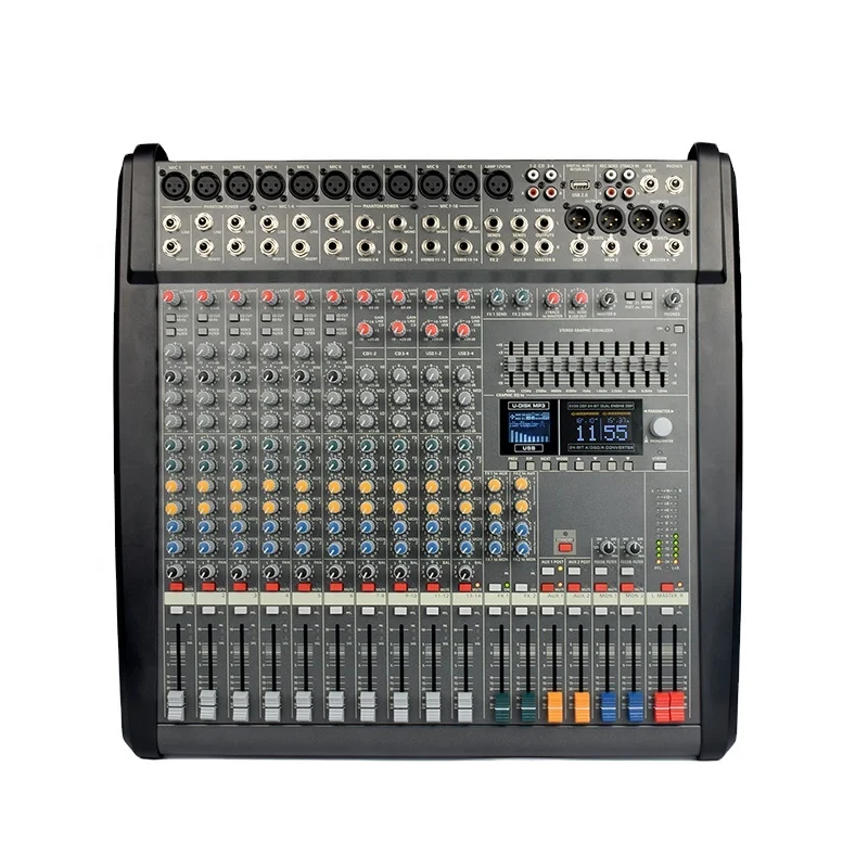 Best Selling  12 channels grey  Dj professional Audio  Digital  amplifier Mixer