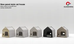 smart large foldable indoor wooden fabric pet cat bed luxury house for living room