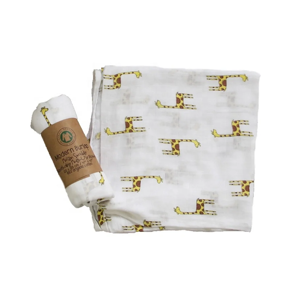 Factory custom Amazon hot sale organic cotton baby muslin swaddle blankets