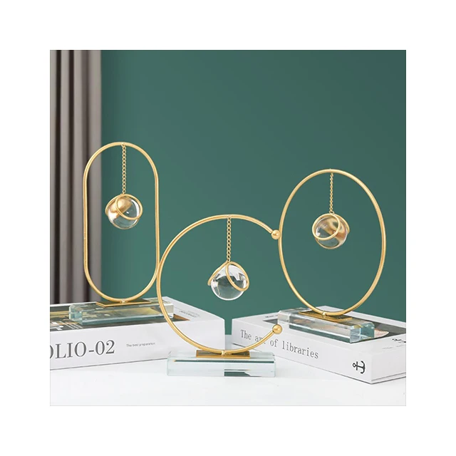 Luxury Creative Crystal Base Metal Crystal Ball Decorative Ornaments for Home Decor and Holiday Gifts