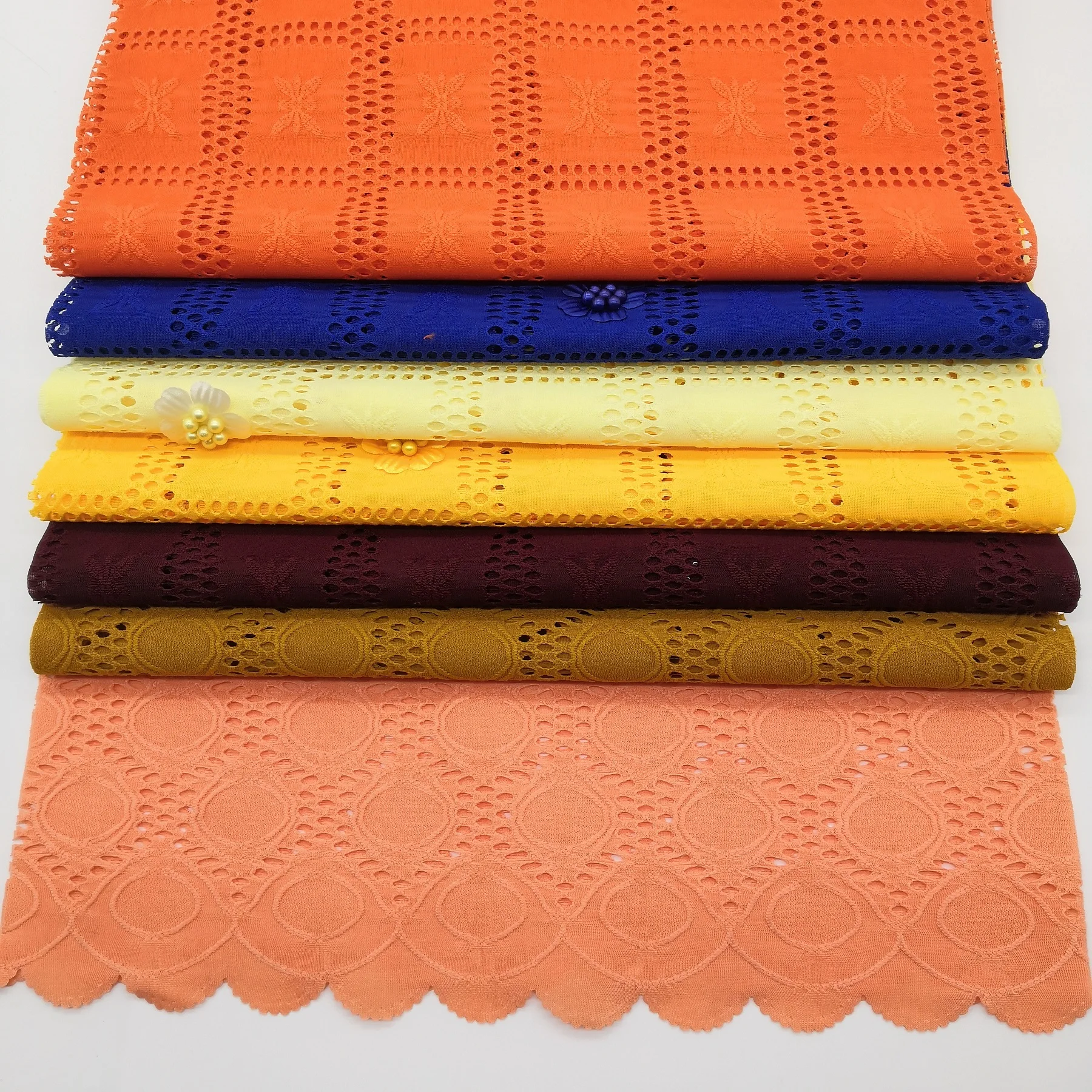 hot-selling african style bead mouth embroidery dry lace fabric long dress fabric cord lace fabric