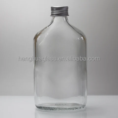 350 мл 35cl дешевая плоская квадратная стеклянная бутылка для виски, фляжка для холодного пивоварения, кофе, ликера, стеклянная бутылка с алюминиевой крышкой, оптовая продажа